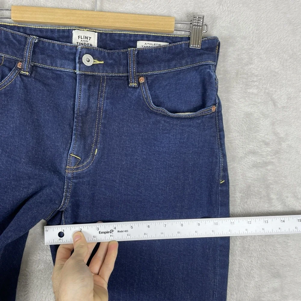 Flint and Tinder Athletic Tapered Fit Selvedge Denim Jeans Mens 30x32 Stretch